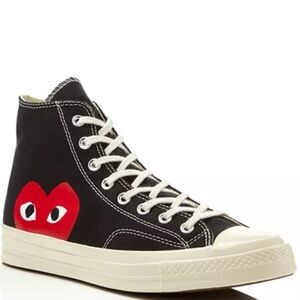 Comme des Garçons Play x Converse Chuck 70 High Top Black Red Heart Womens 6.5